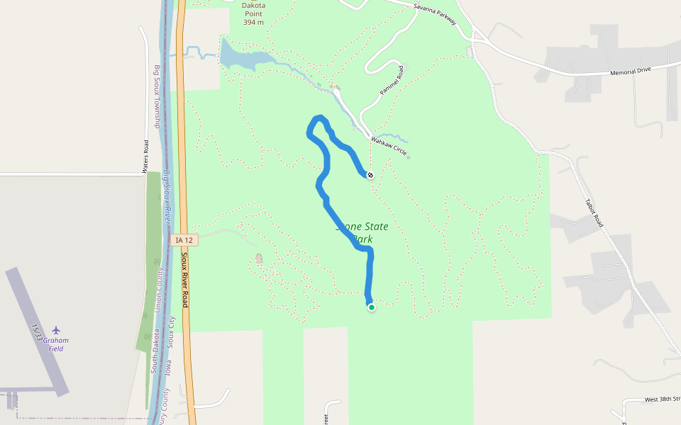 Mount Lucia Trail walking route map in Sioux City