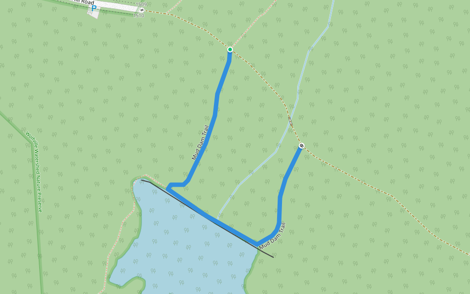 Mud Dam Trail walking route map in Wolfville