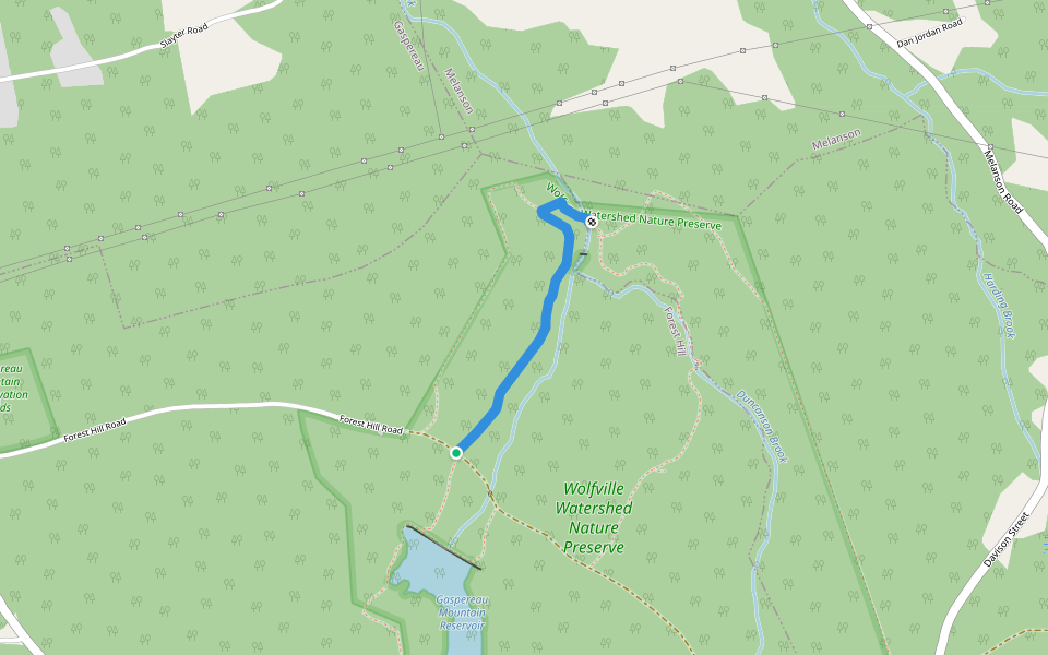 Hemlock Ravine Trail walking route map in Wolfville