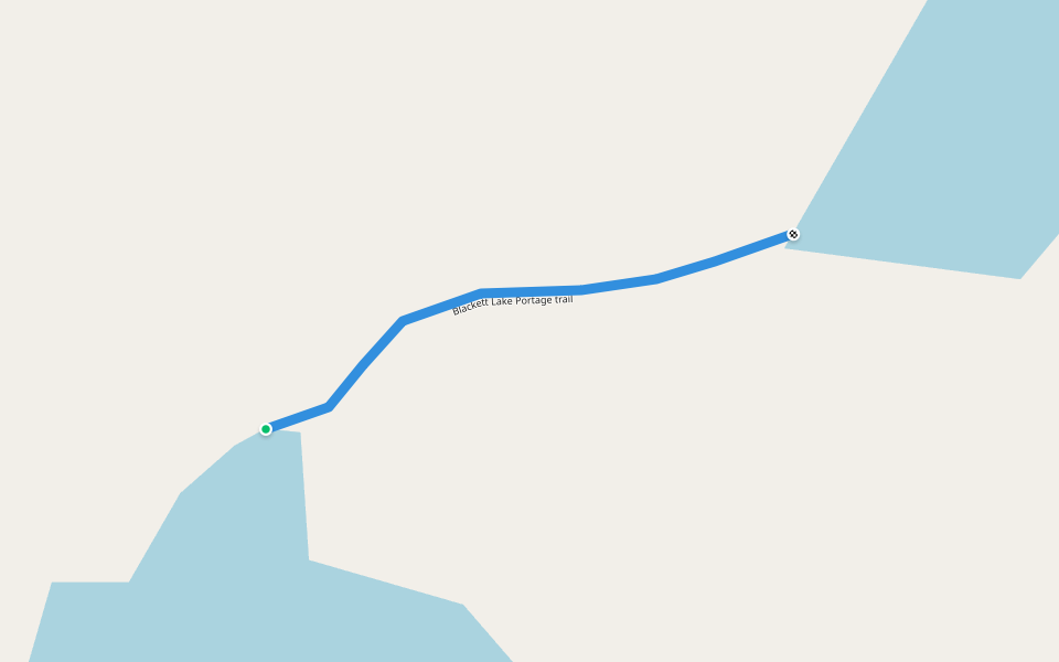 Blackett Lake Portage trail walking route map in Lac la Biche