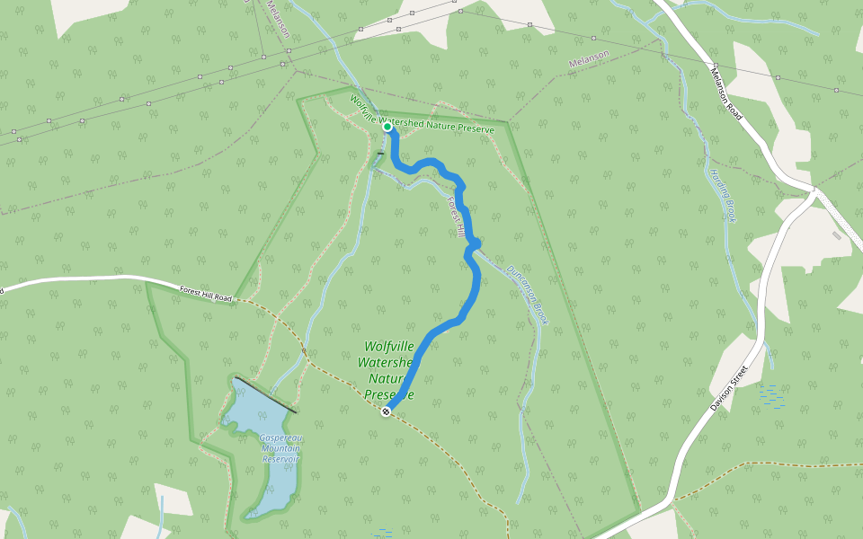 Havey Trail walking route map in Wolfville