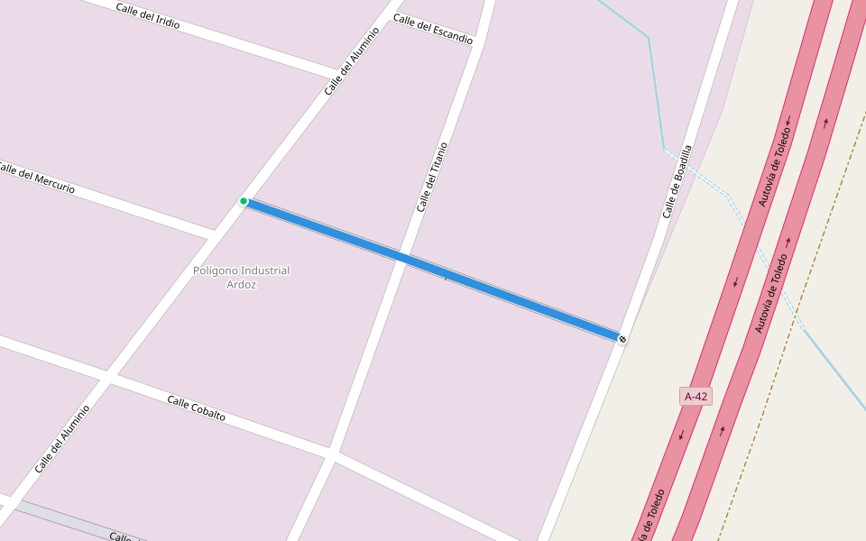 Calle del Disprosio walking route map in Illescas