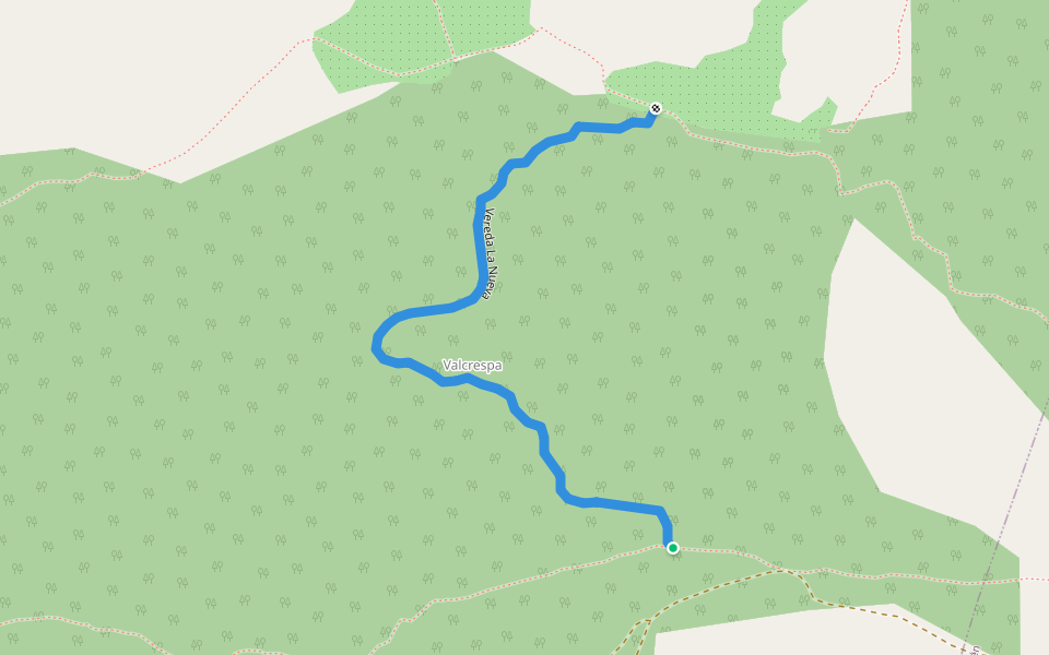 Vereda La Nueva walking route map in Jaén