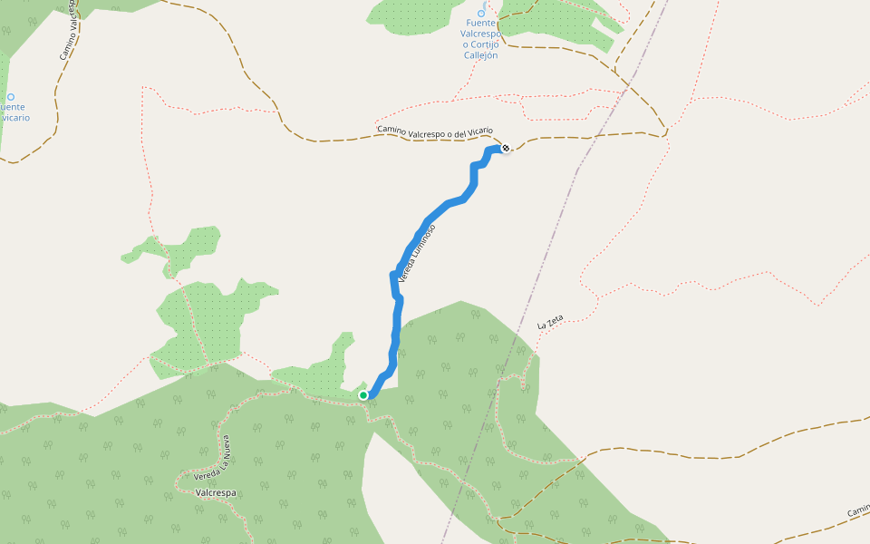 Vereda Luminoso walking route map in Jaén