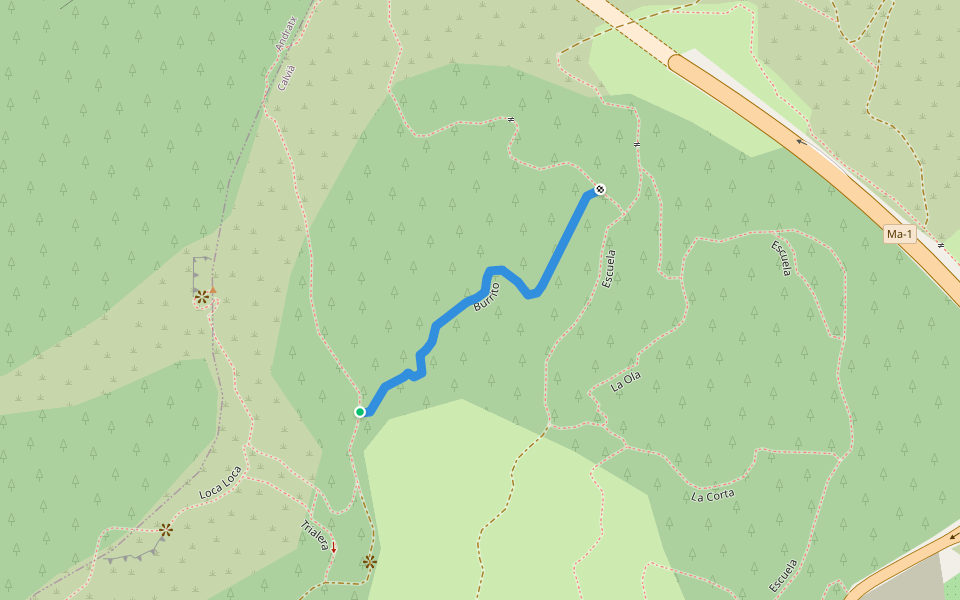 Burrito walking route map in Calvià