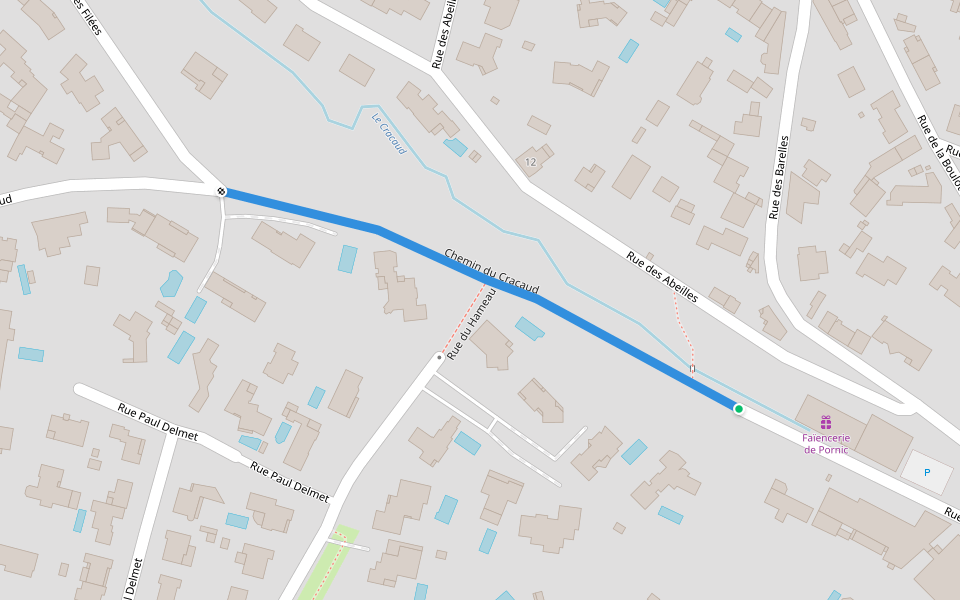 Chemin du Cracaud walking route map in Pornic