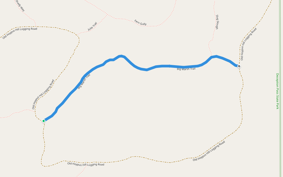 Big Marsh Trail walking route map in Oak Harbor