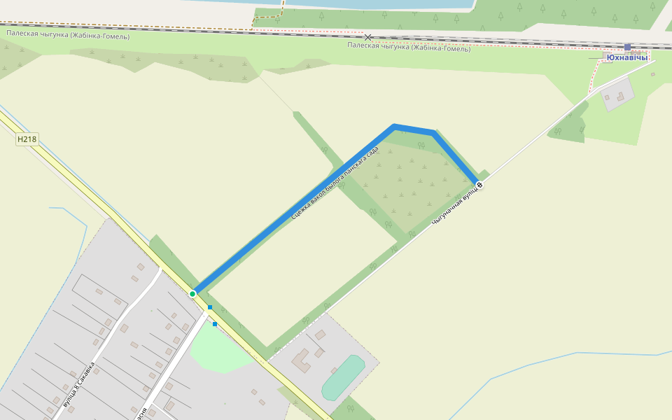 Сцежка вакол былога панскага сада walking route map in Juchnavičy