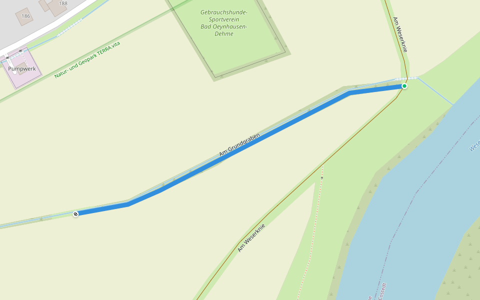 Am Grundgraben walking route map in Bad Oeynhausen