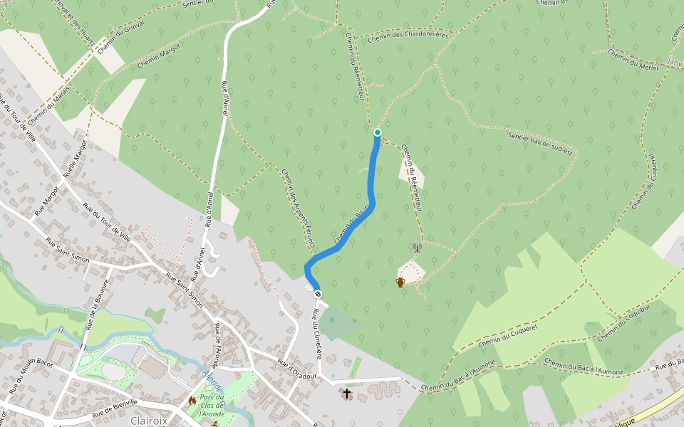Chemin du Biton walking route map in Clairoix