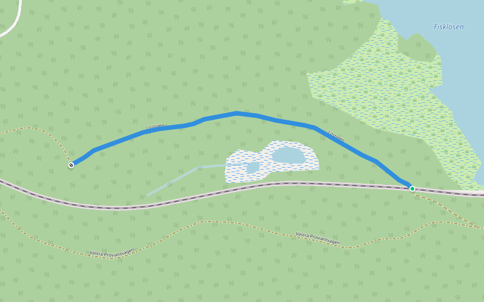 Lostigen walking route map in Falun
