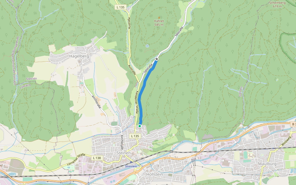Karl-Strübe-Wegli walking route map in Steinen