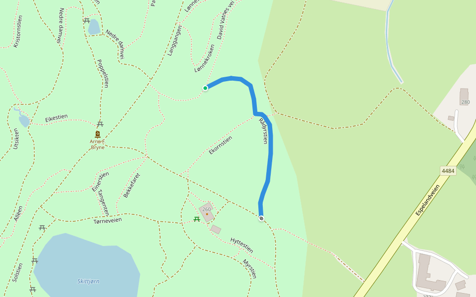 Rådyrstien walking route map in Sviland