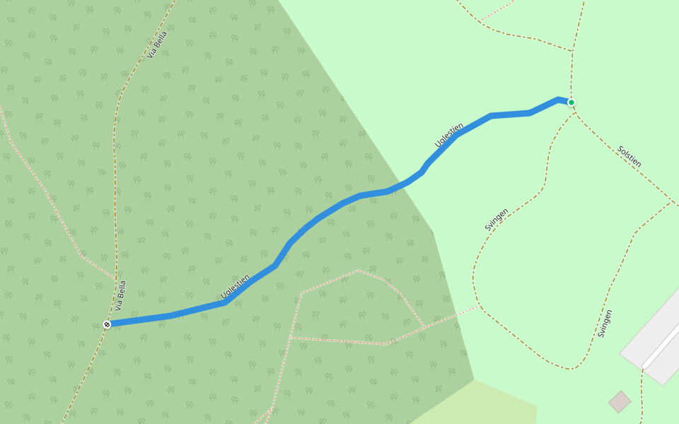 Uglestien walking route map in Sviland