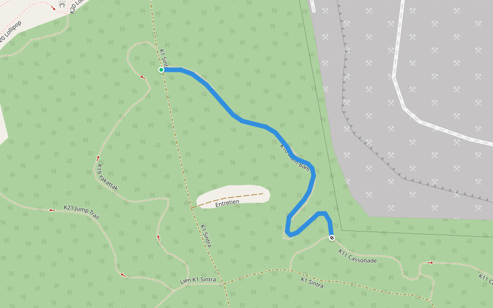 K10 Wam Bam walking route map in Bromont