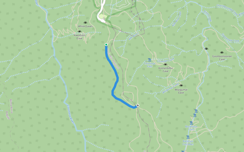 Tullawallal Circuit walking route map in Binna Burra