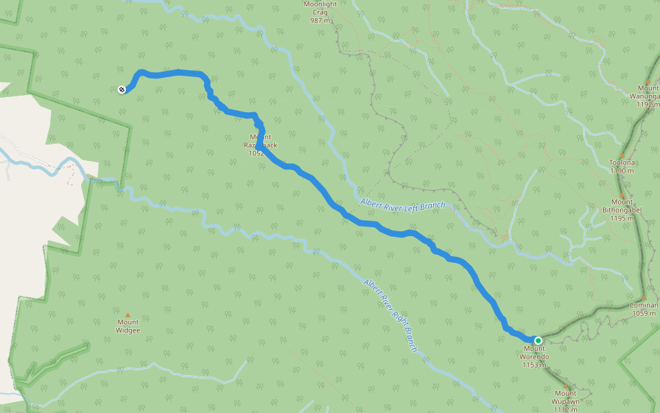 Lost World Walking Track walking route map in Limpinwood