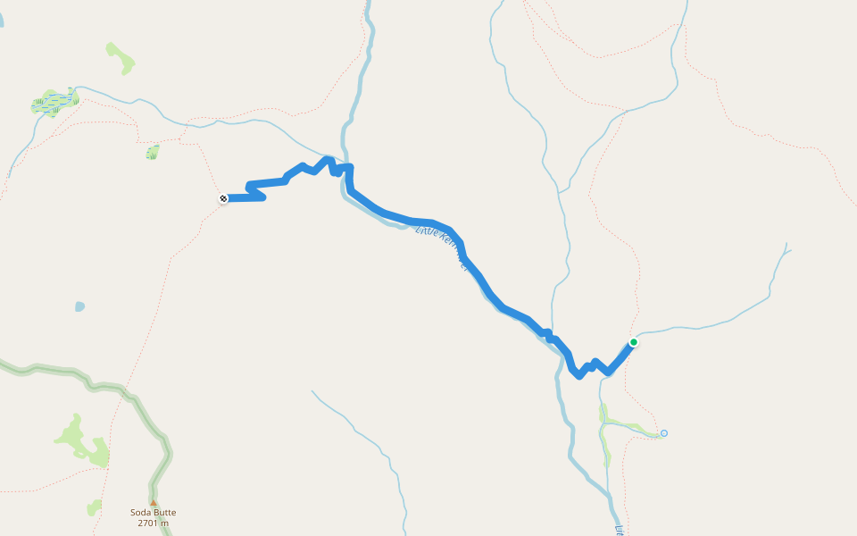 Little Kern Trail walking route map in Pearsonville