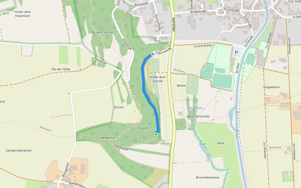 Stürzelweg walking route map in Herbrechtingen