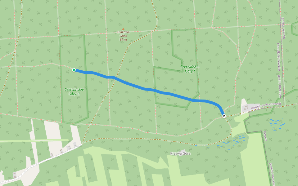 Droga Złodziejka walking route map in Famułki Królewskie