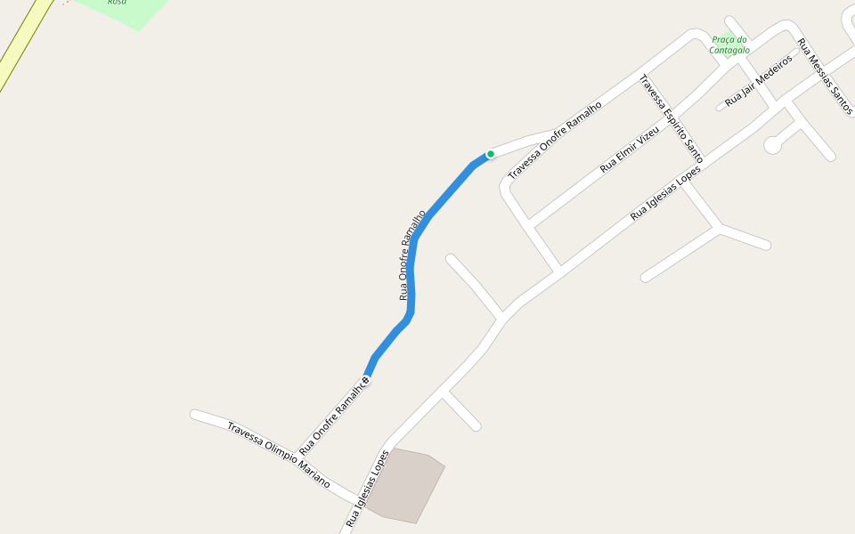 Rua Onofre Ramalho walking route map in Três Rios