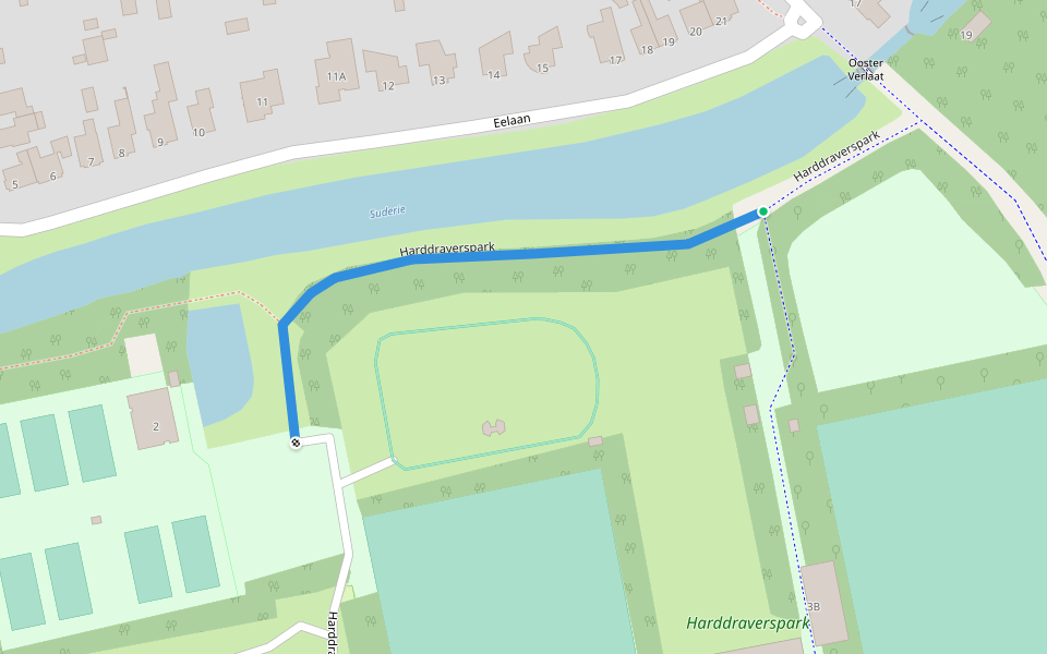 Harddraverspark walking route map in Dokkum