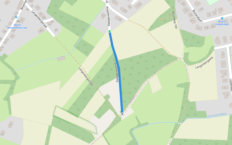 Kraanbroekweg walking route map in Bornem