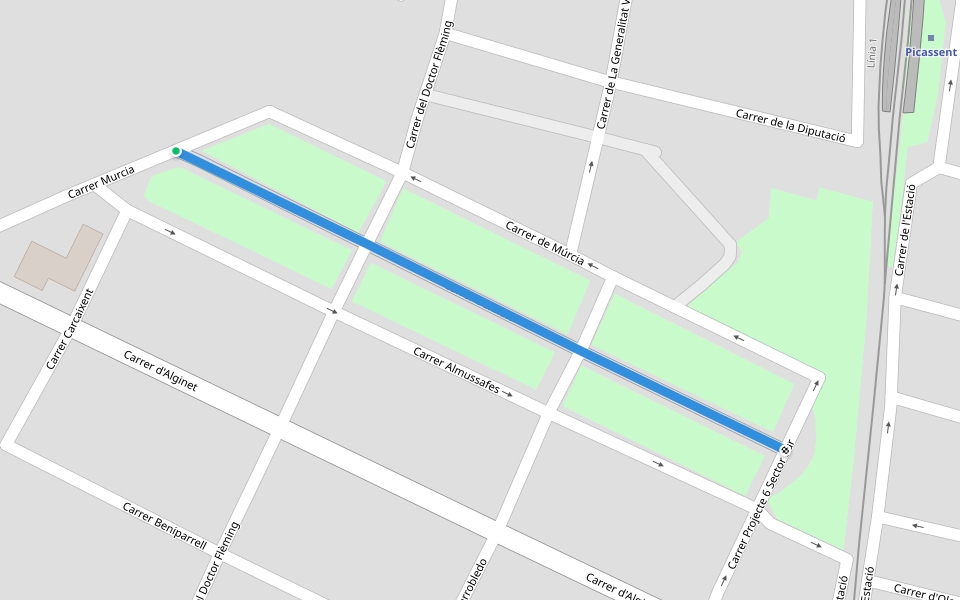 Carrer Benifaio walking route map in Picassent