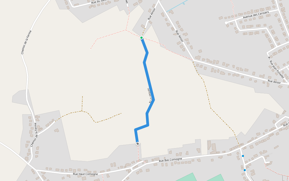 Sentier n°74 walking route map in Jemeppe-sur-Sambre