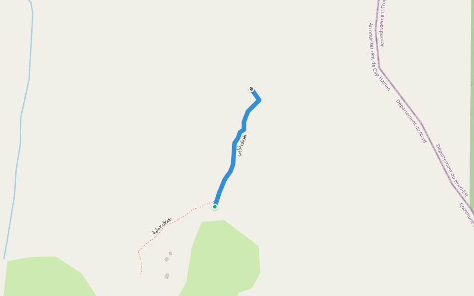 طريق ترابي walking route map in Vaseux