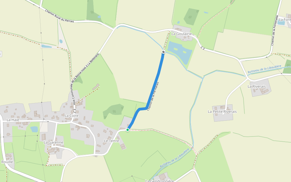 Chemin de la Pie-Harais walking route map in Vallons-de-L'Erdre