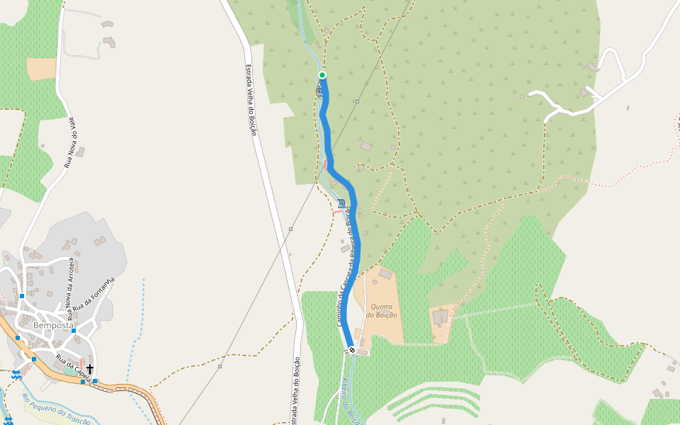 Caminho da Cascata da Ribeira do Boição walking route map in Bucelas