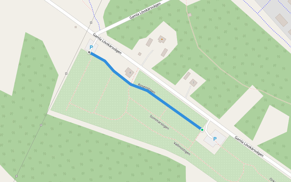 Rosenstigen walking route map in Luleå