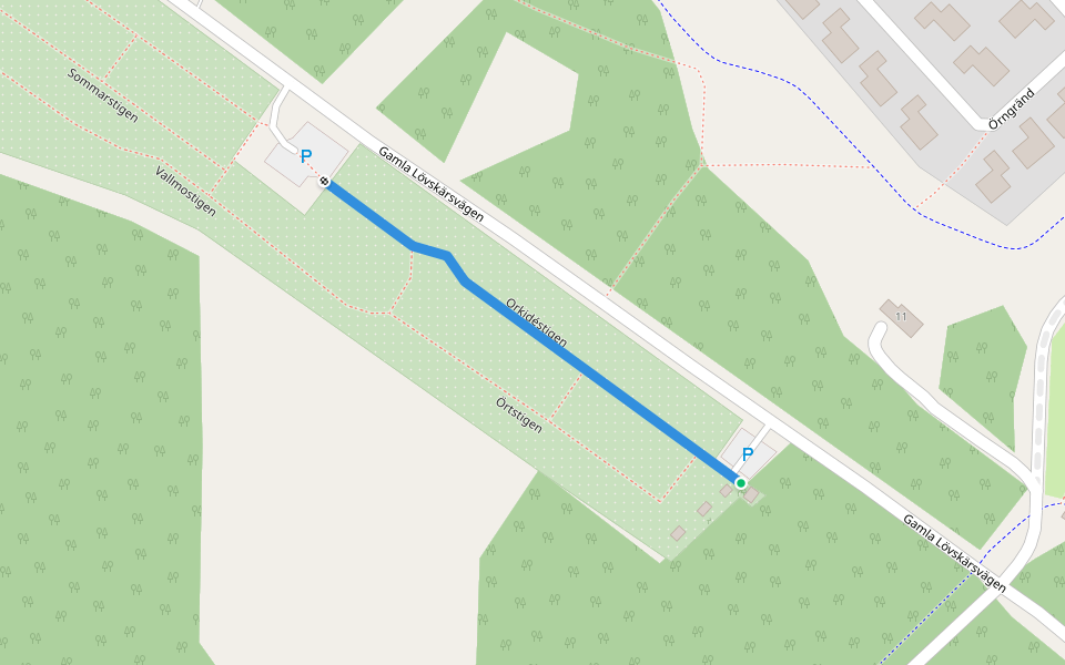 Orkidéstigen walking route map in Luleå