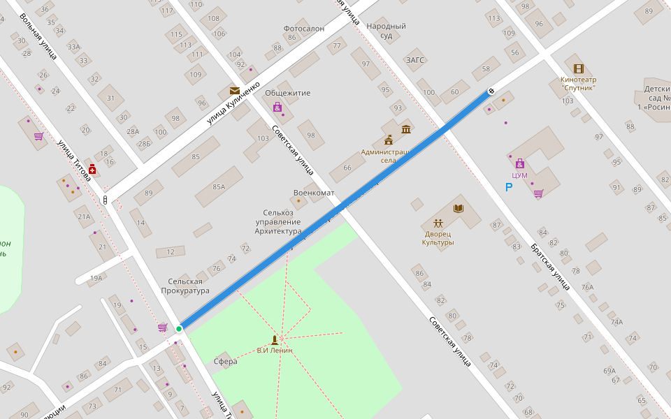 улица Октябрьской Революции walking route map in Kochubeevskoe