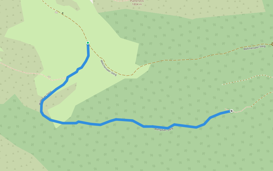 Wallgauer Steig walking route map in Eschenlohe