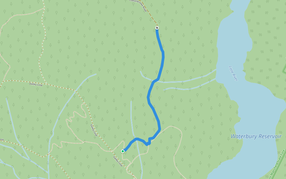 Ricker Farm Trail walking route map in Waterbury