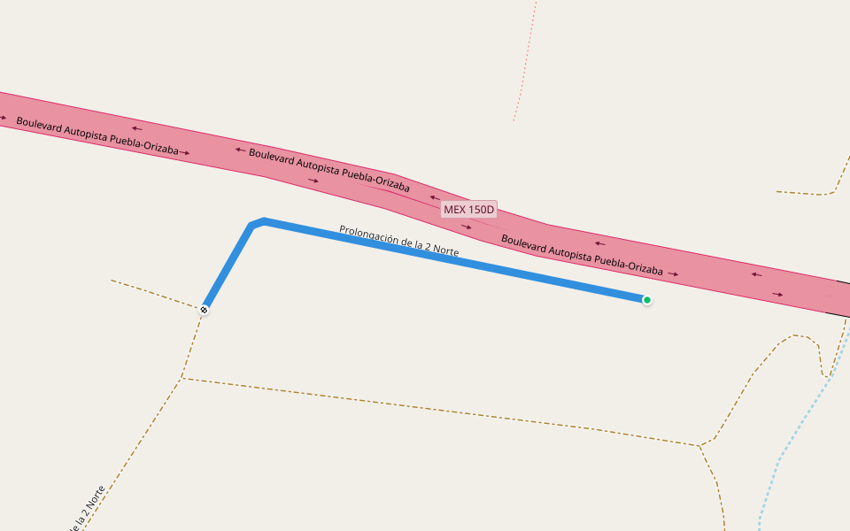 Prolongación de la 2 Norte walking route map in Signoret