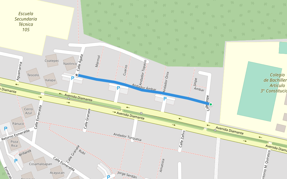 Andador Ámbar walking route map in Xalapa-Enríquez