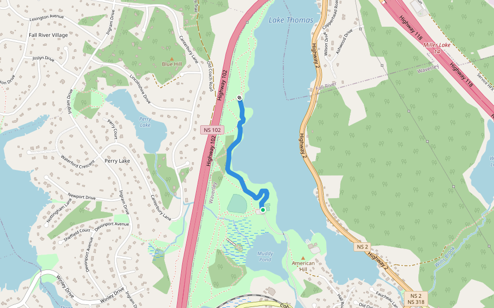 Shirley Anne walking route map in Waverley