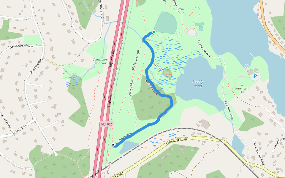 Big Paul's Loop walking route map in Waverley