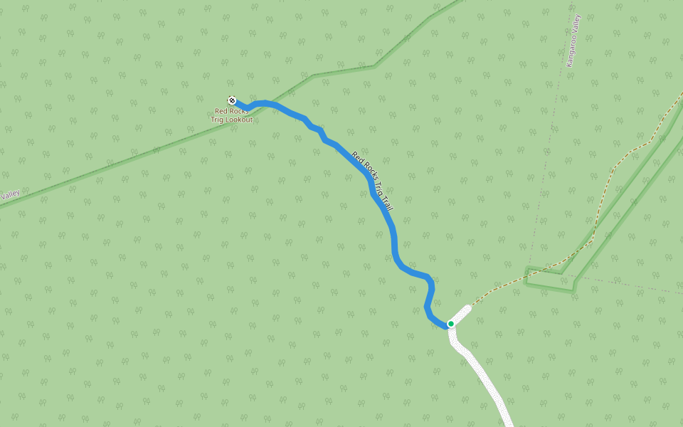 Red Rocks Trig Trail walking route map in Red Rocks