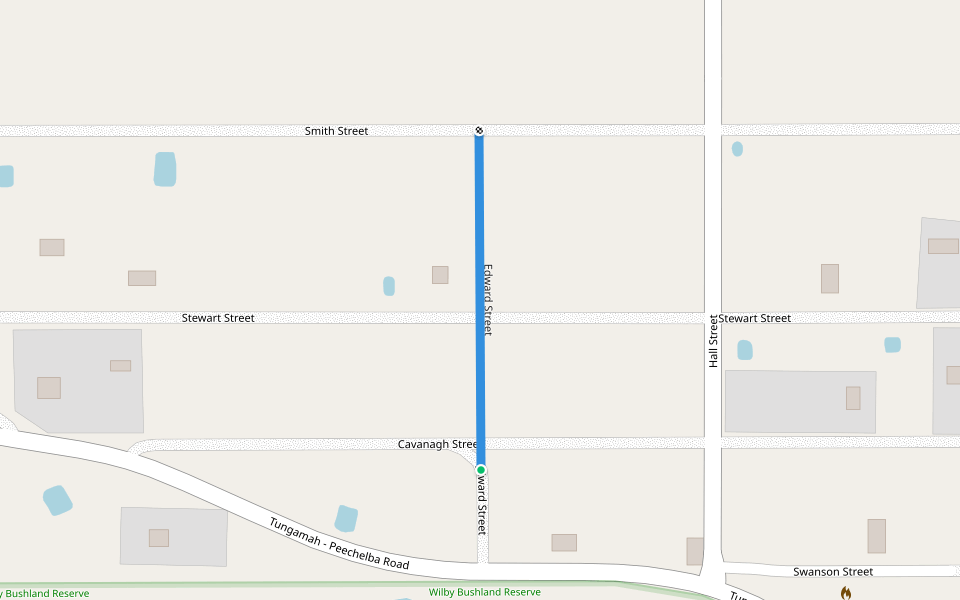 Edward Street walking route map in Wilby