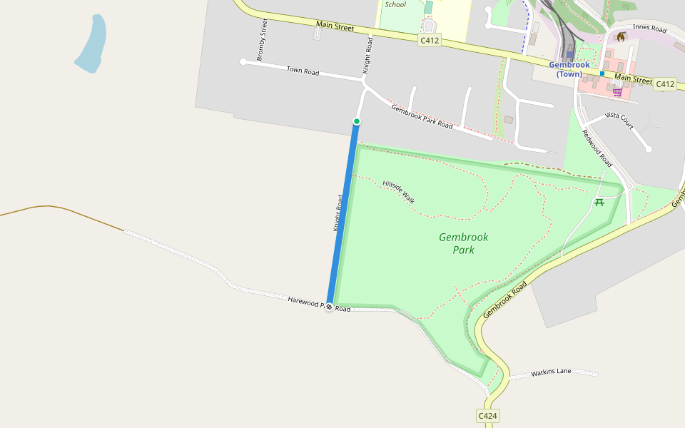 Knight Road walking route map in Gembrook