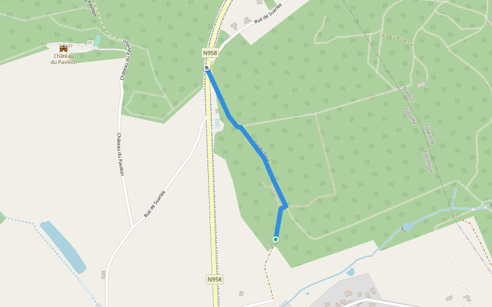 Cul du Four walking route map in Floreffe