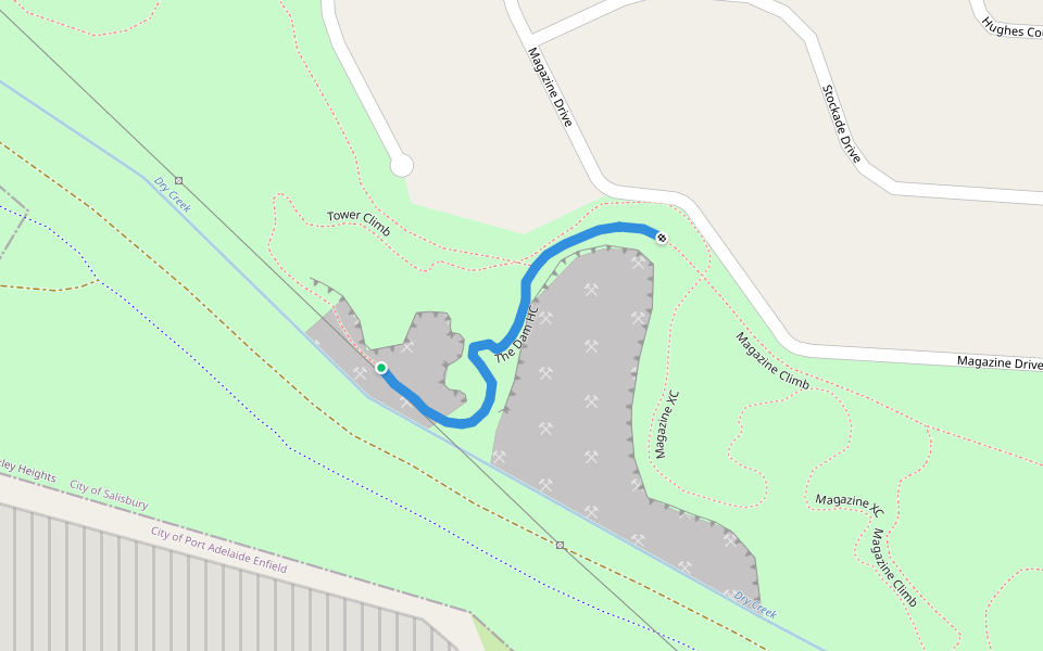 The Dam HC walking route map in Valley View