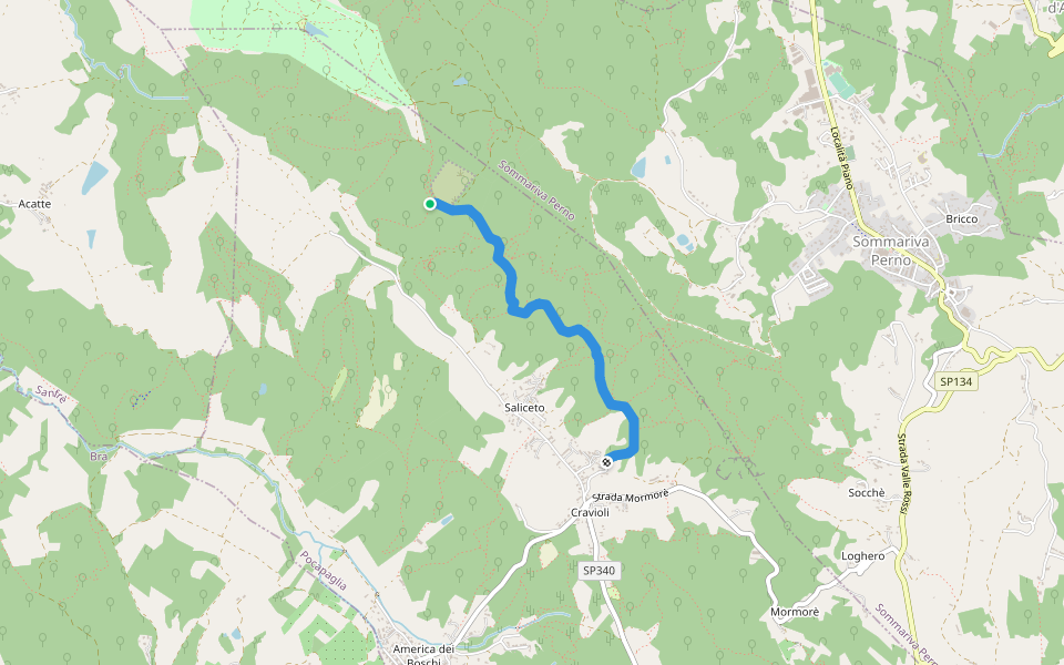 Sentiero dei Presepi walking route map in Saliceto