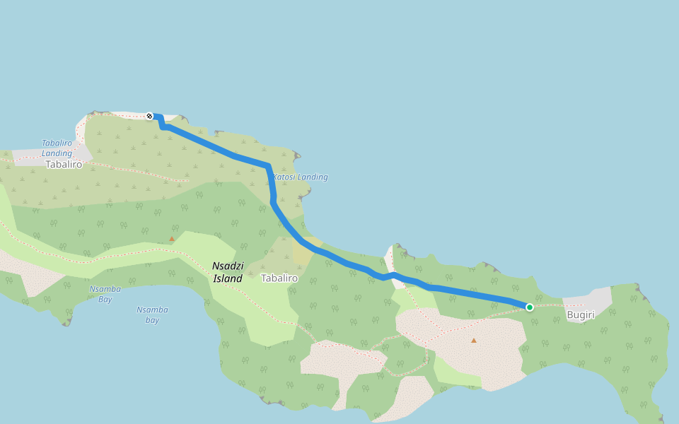 Bugiri - New Camp walking route map in Entebbe