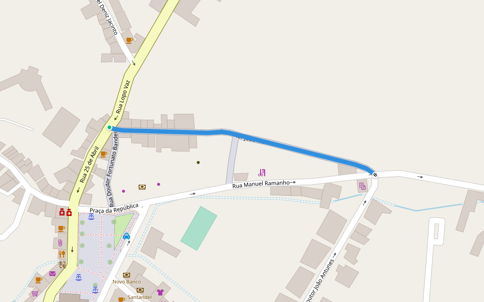 Rua Doutor João Ribeiro walking route map in Condeixa-a-Nova