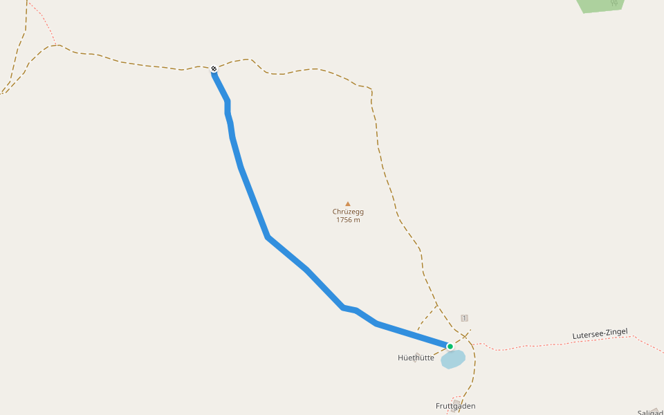 Eggen-Lutersee walking route map in Engelberg